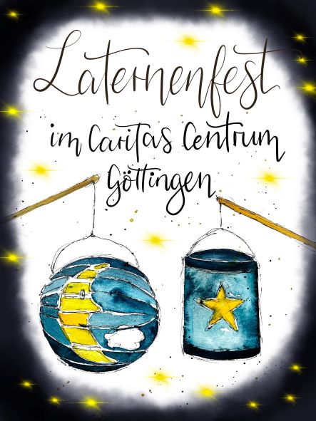 Laternenfest im Caritas-Centrum St. Godehard. | Zeichnung: Kerstin Falkuß