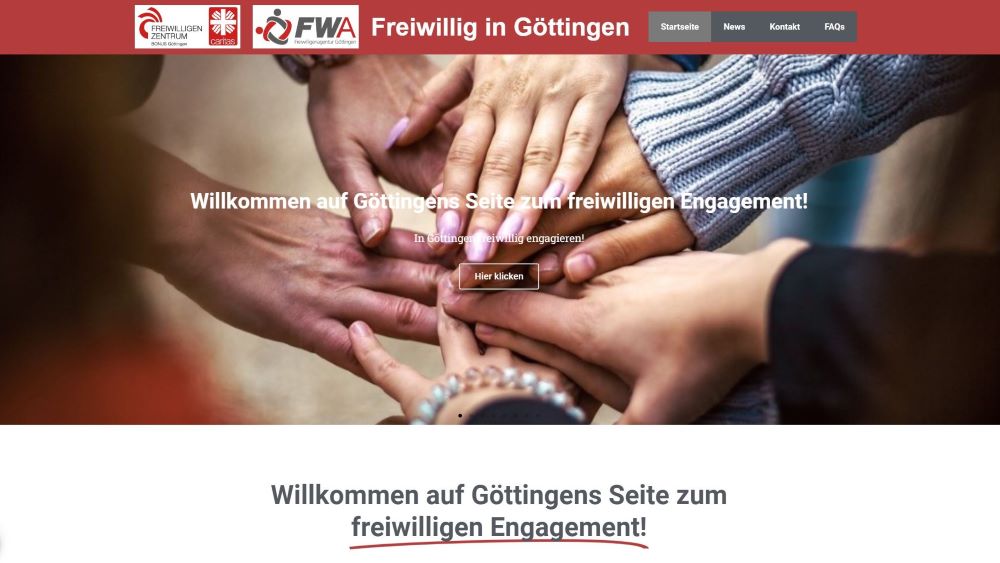 Die neue Webseite für freiwilliges Engagement in Göttingen ist unter freiwillig-in-goettingen.de erreichbar. | Foto: Screenshot