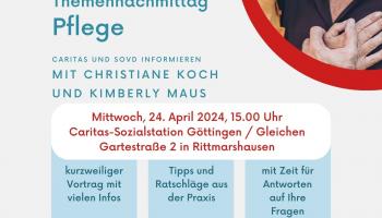 Plakat: Pflege-Vortrag am 24. April in Rittmarshausen